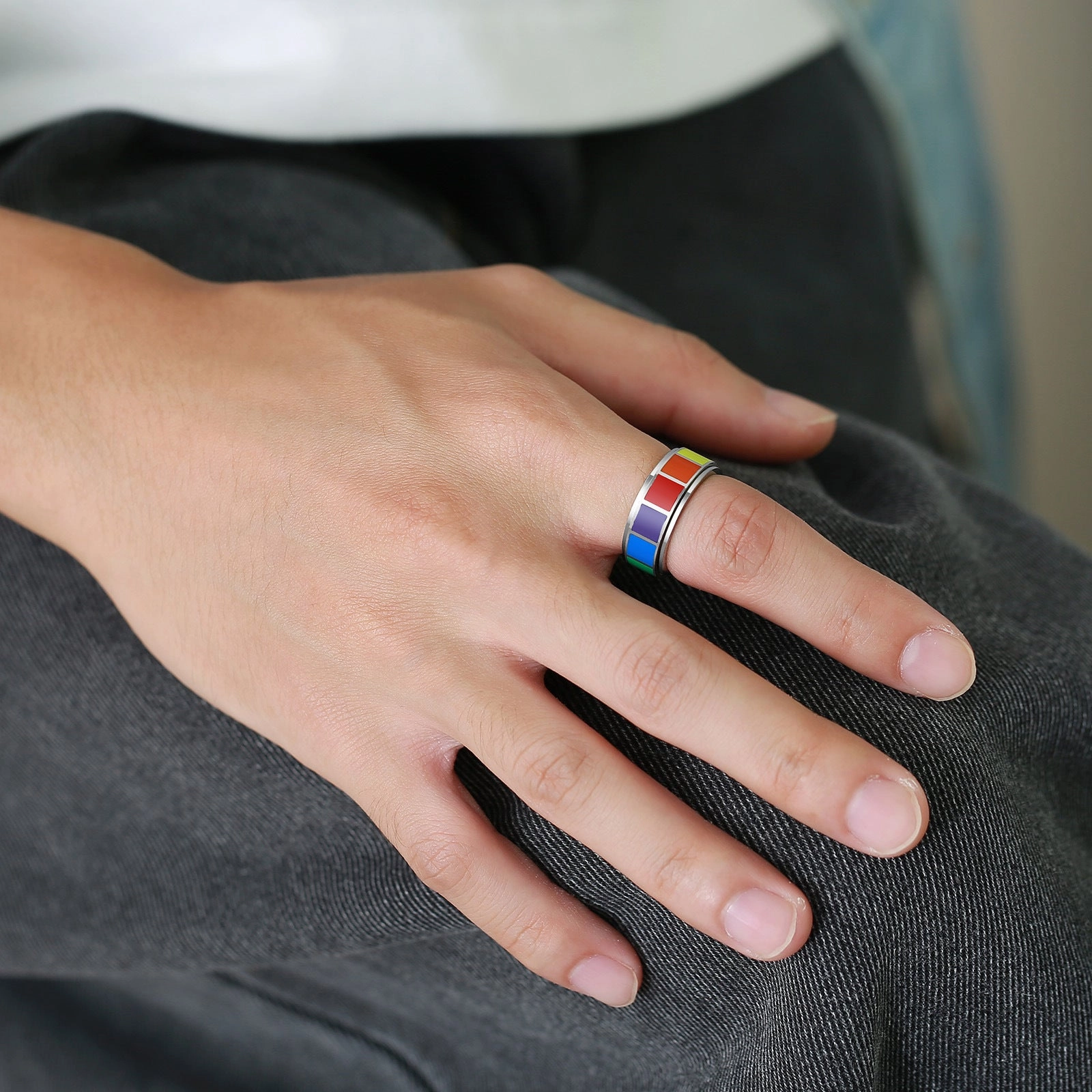 Wholesale Titanium Steel LGBT Ring