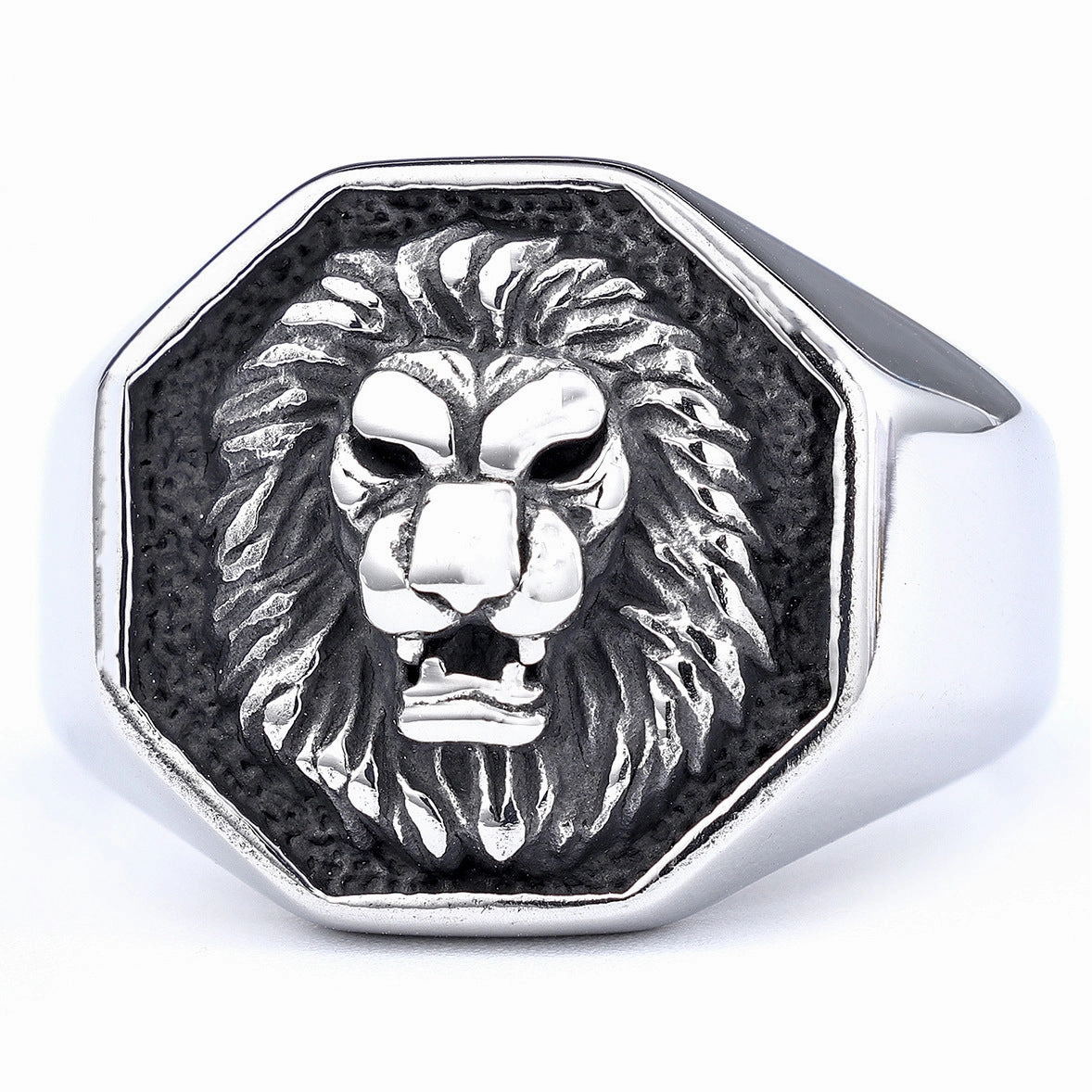 Wholesale Titanium Steel Lion Head Ring