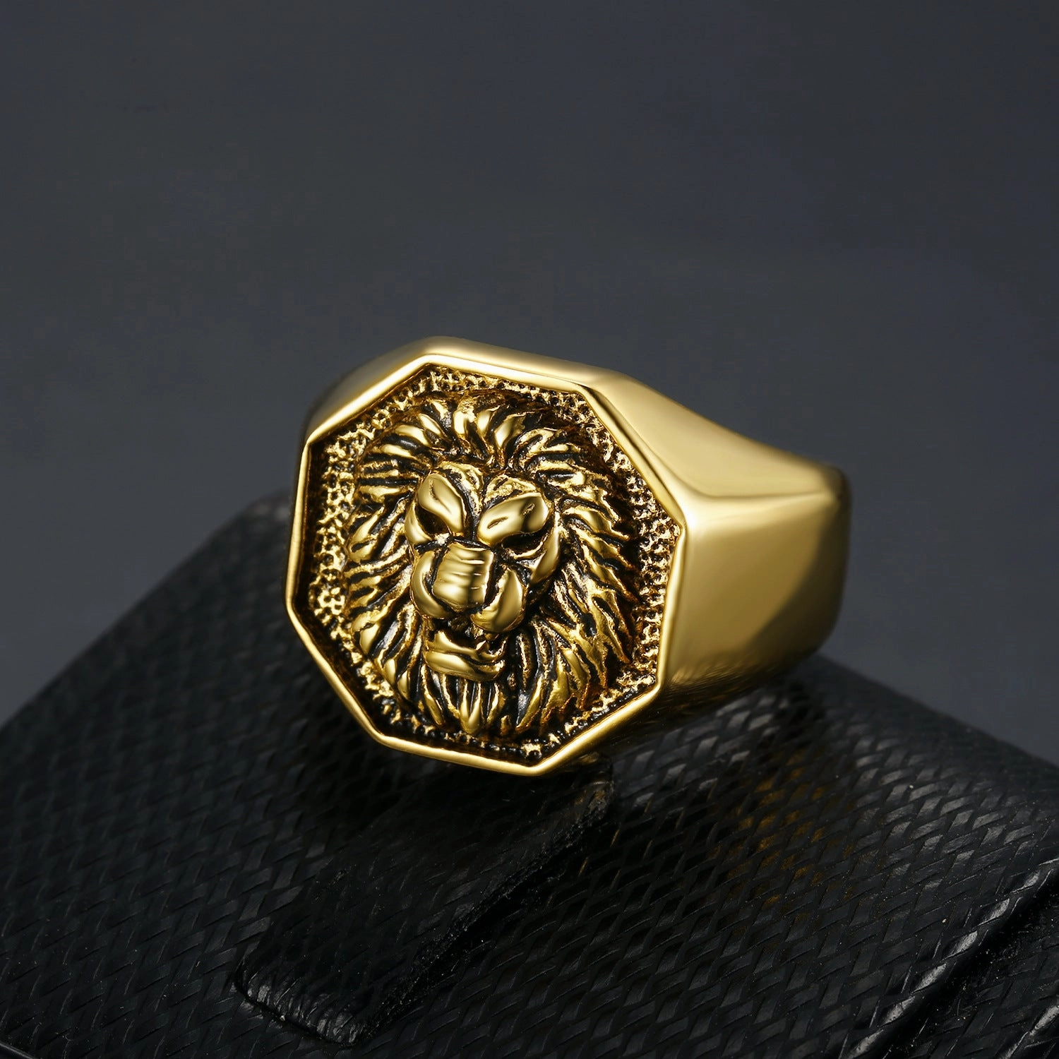 Wholesale Titanium Steel Lion Head Ring