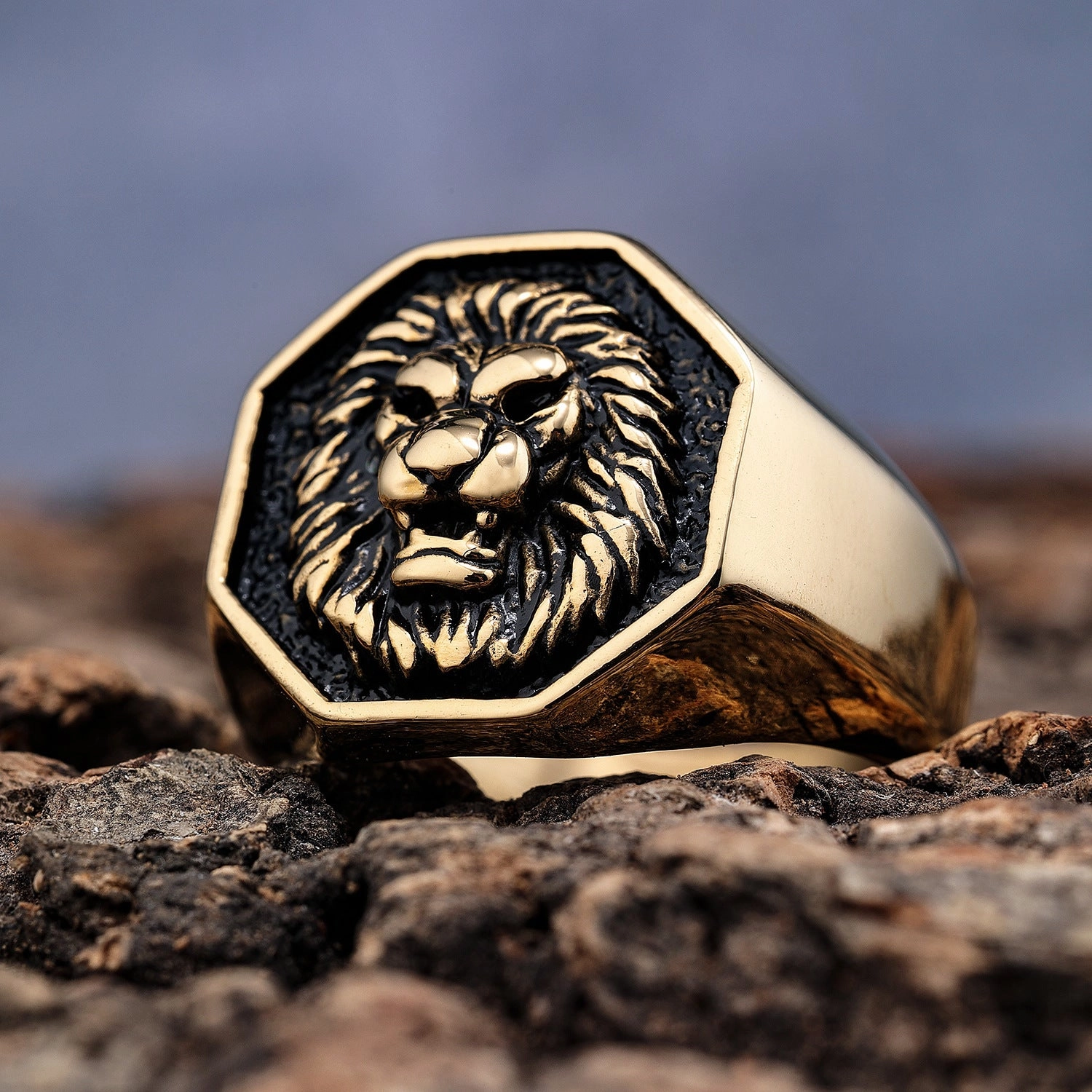 Wholesale Titanium Steel Lion Head Ring