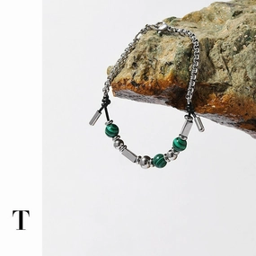 Wholesale titanium steel malachite steel ball bracelet