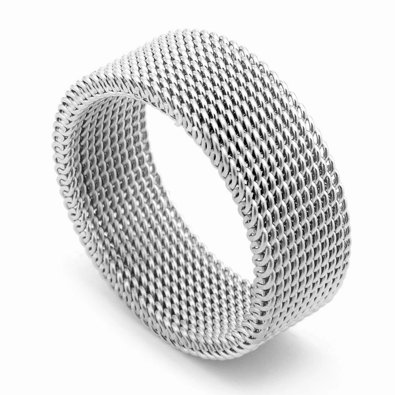 Wholesale Titanium Steel Mesh Men's Ring