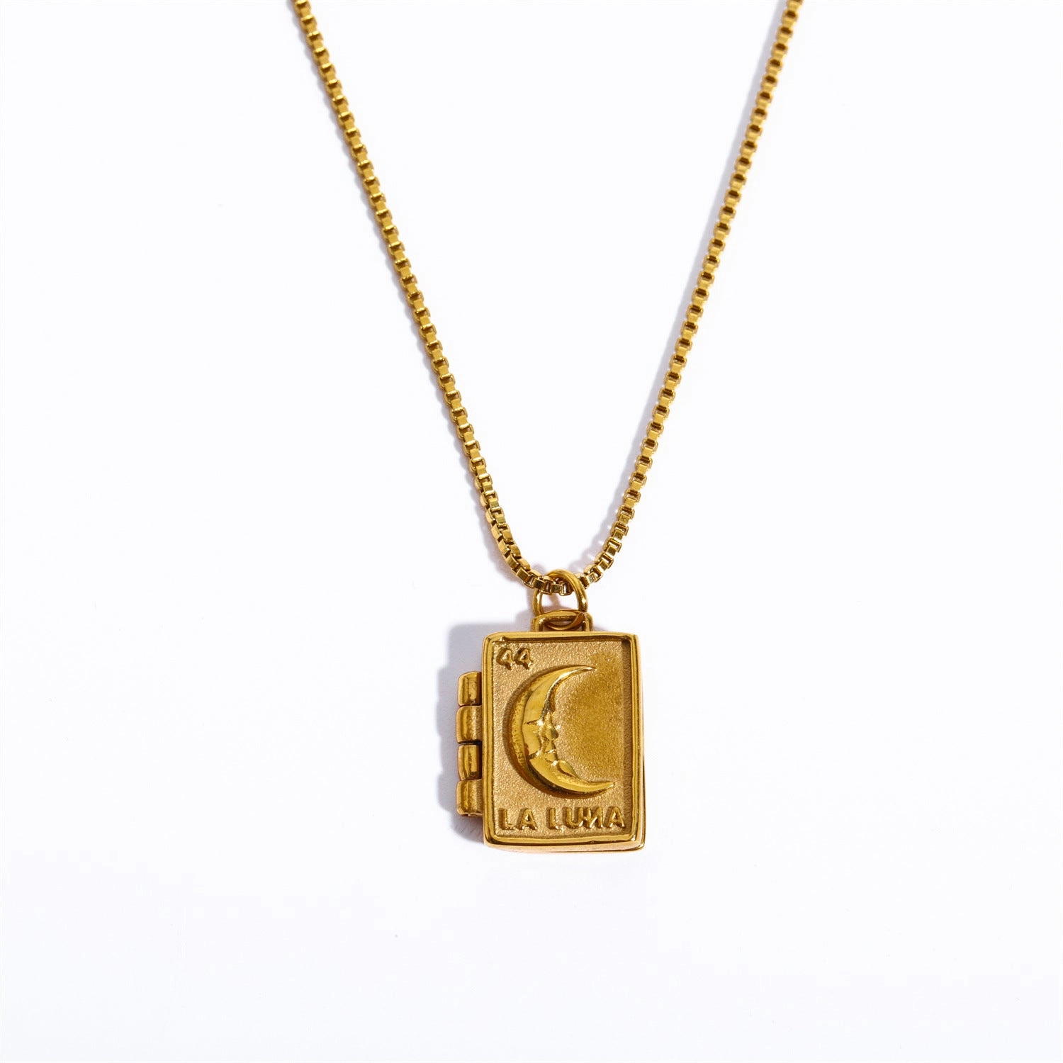 Wholesale Titanium Steel Moon Love Album Necklaces
