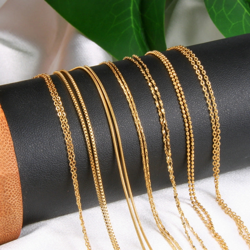 Wholesale Titanium Steel Needle Type DIY With Chain Beaded Stainless Steel Universal Adjusting Chain Necklaces