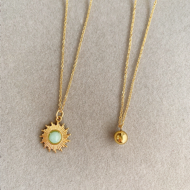 Wholesale Titanium Steel Non-fading Ball Oval Necklaces