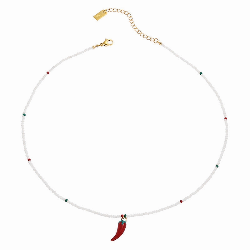 Wholesale Titanium Steel Pepper Cactus Necklaces