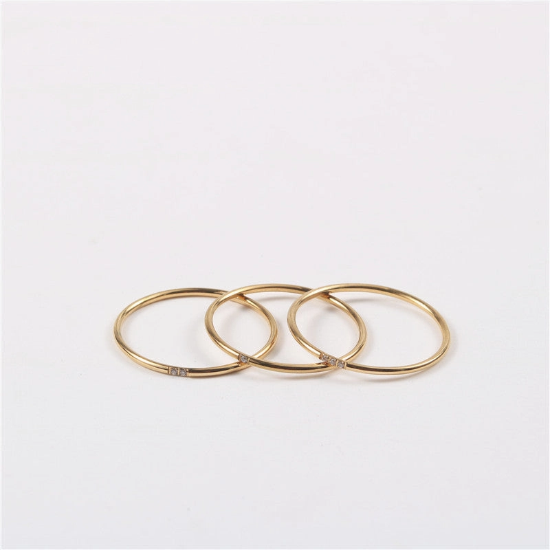 Wholesale Titanium Steel Plated 18K Gold Ring
