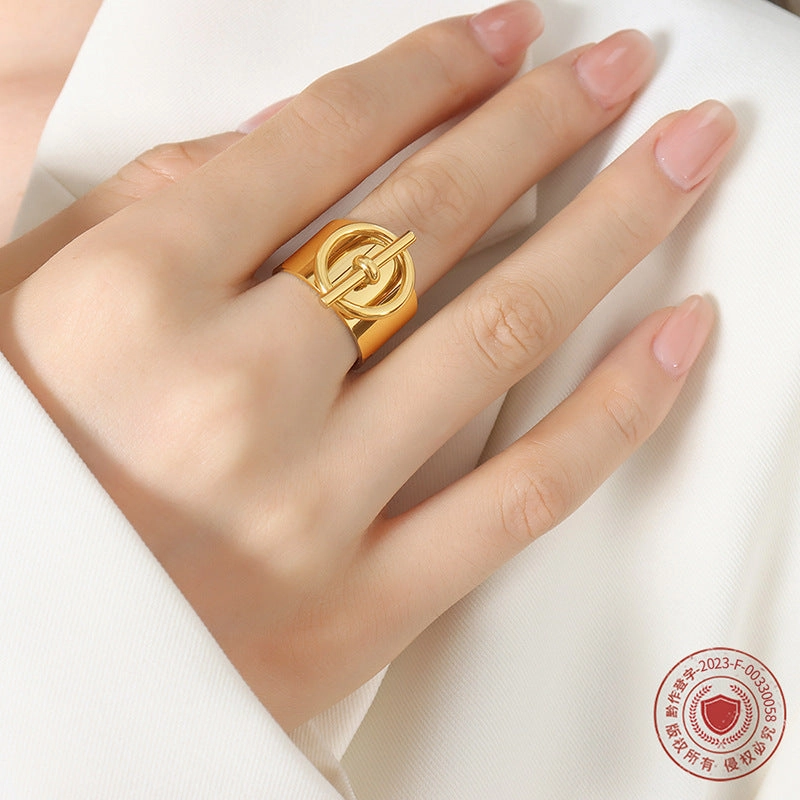 Wholesale Titanium Steel Plated 18K Gold Ring