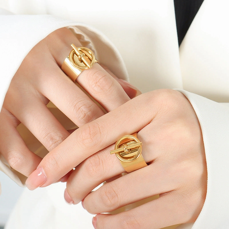 Wholesale Titanium Steel Plated 18K Gold Ring
