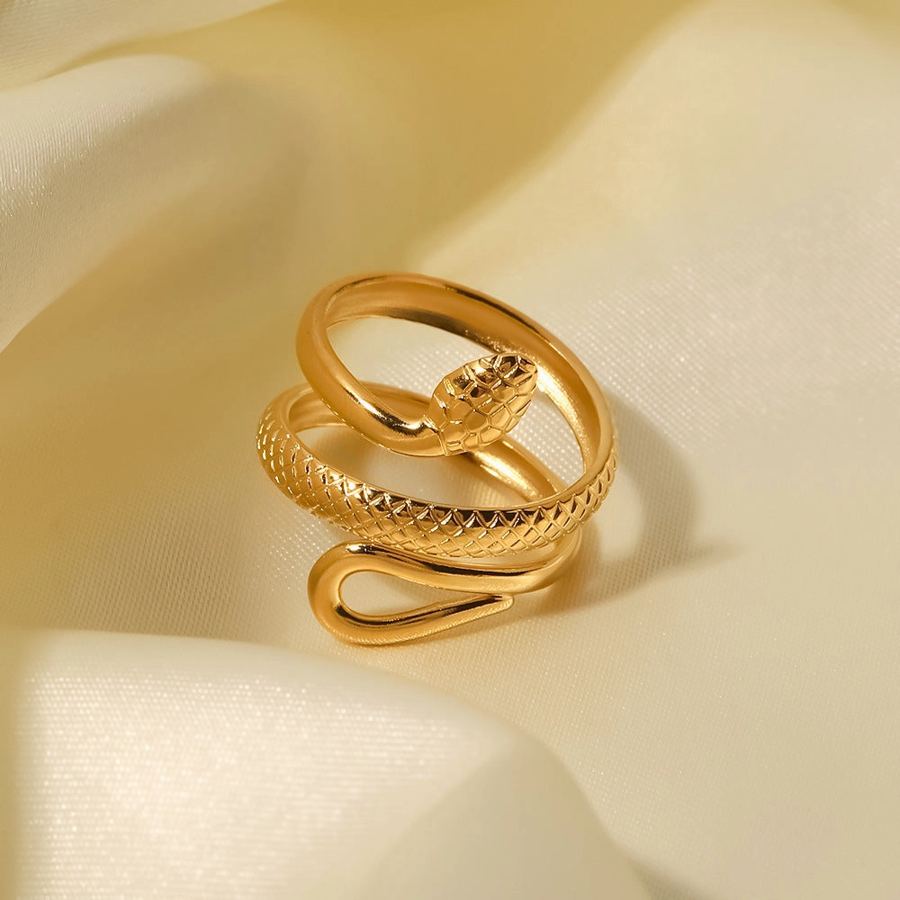 Wholesale Titanium Steel Plated Snake Rings