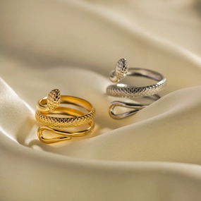 Wholesale Titanium Steel Plated Snake Rings