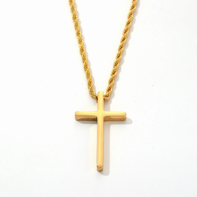 Wholesale Titanium steel polished cross men