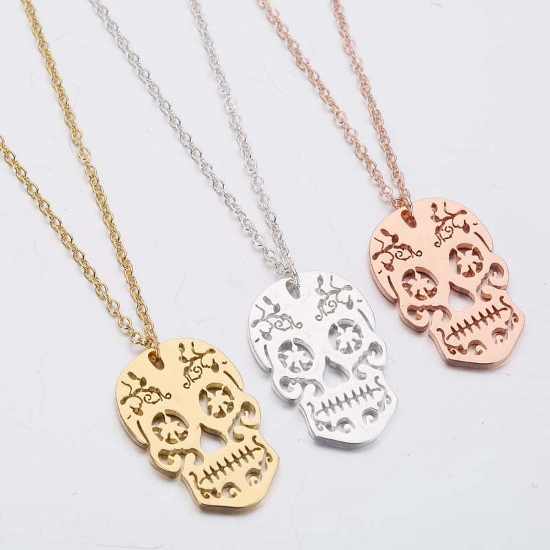 Wholesale Titanium Steel Pumpkin Ghost Necklace