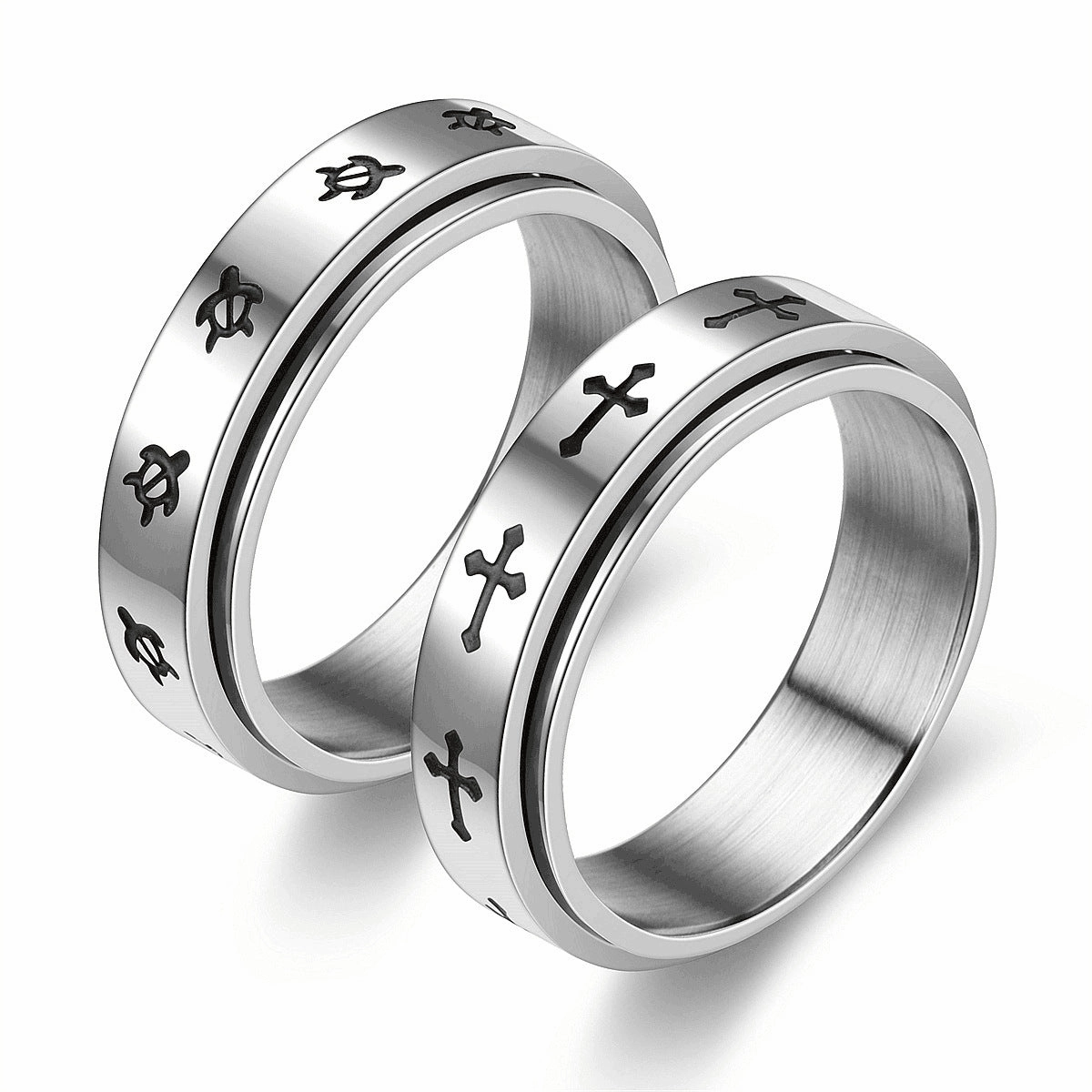 Wholesale Titanium Steel Rotating Turtle Ring