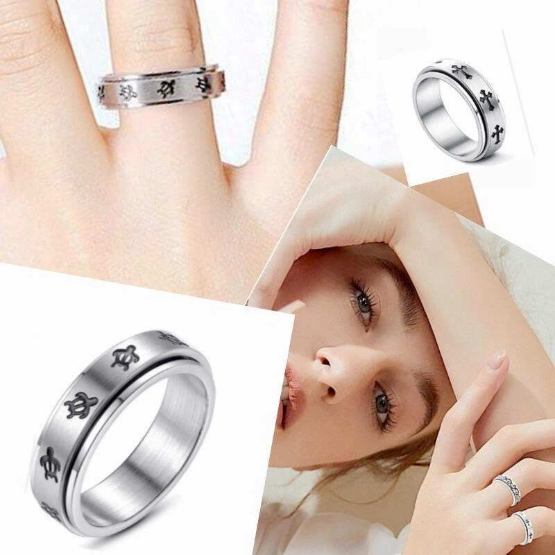 Wholesale Titanium Steel Rotating Turtle Ring