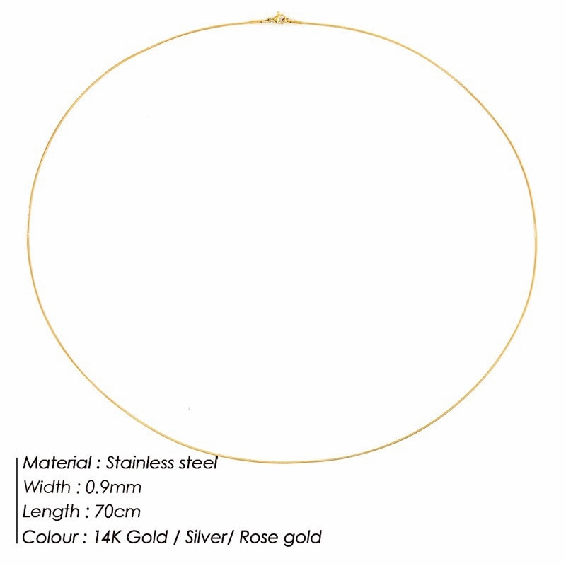 Wholesale Titanium Steel Round Snake Chain Long Stainless Steel Necklaces