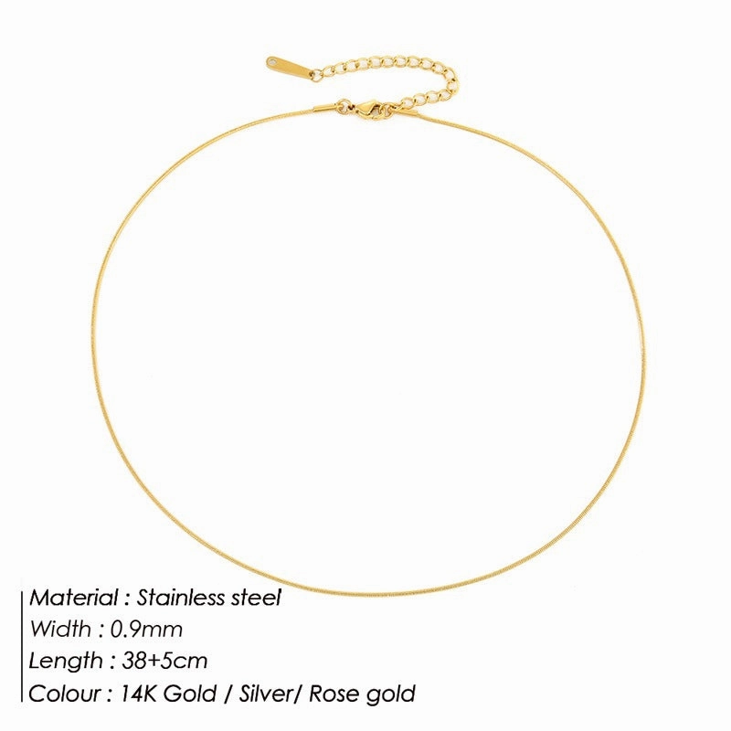 Wholesale Titanium Steel Round Snake Chain Long Stainless Steel Necklaces