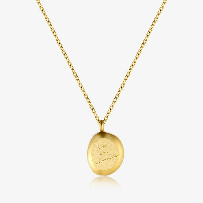 Wholesale titanium steel simple all-match brushed fog Golden irregular small gold block clavicle chain