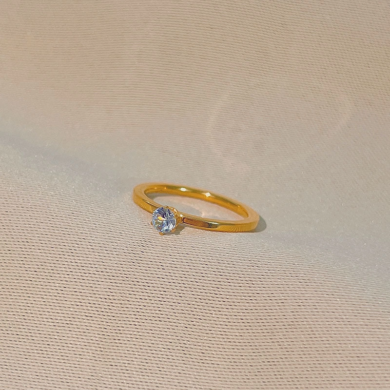 Wholesale Titanium Steel Six Prong Diamond Ring