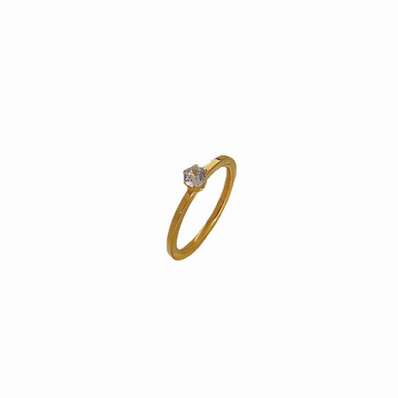Wholesale Titanium Steel Six Prong Diamond Ring