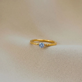 Wholesale Titanium Steel Six Prong Diamond Ring
