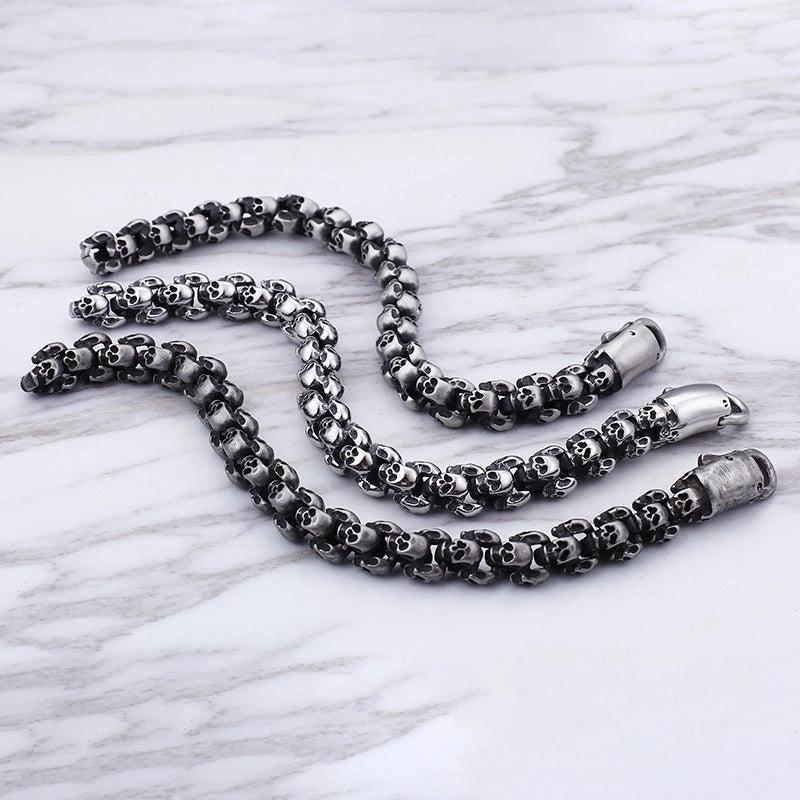 Wholesale Titanium Steel Skull Men's Bracelet