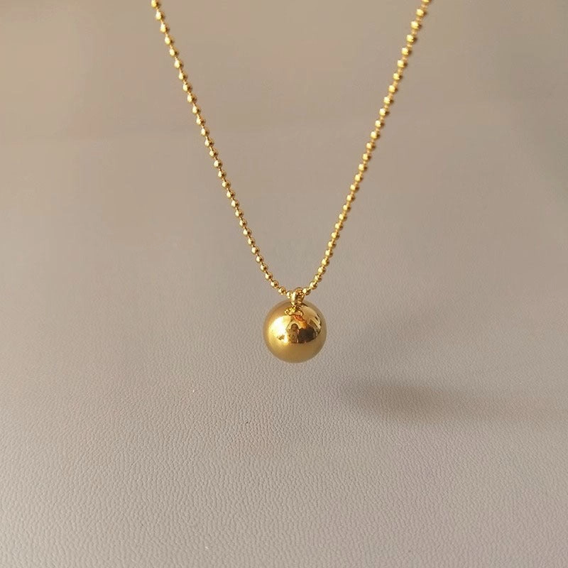Wholesale Titanium Steel Small Ball Necklace