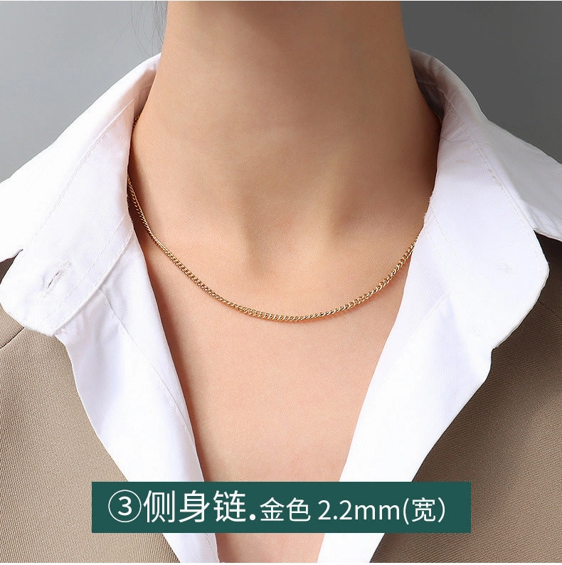 Wholesale Titanium Steel Snake Bone Chain Fried Dough Twists Chain Necklace