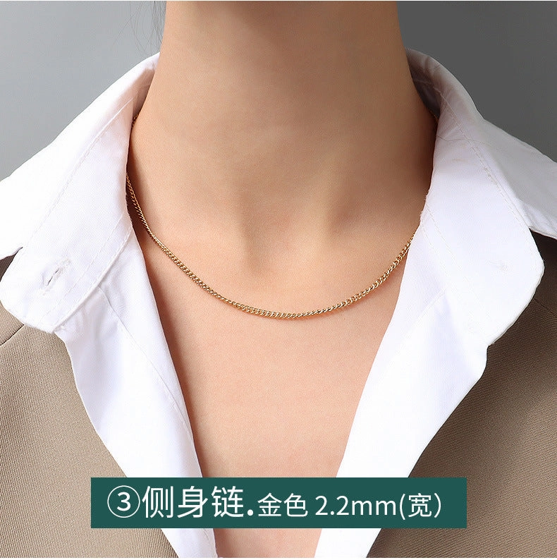 Wholesale Titanium Steel Snake Bone Chain Fried Dough Twists Chain Necklace
