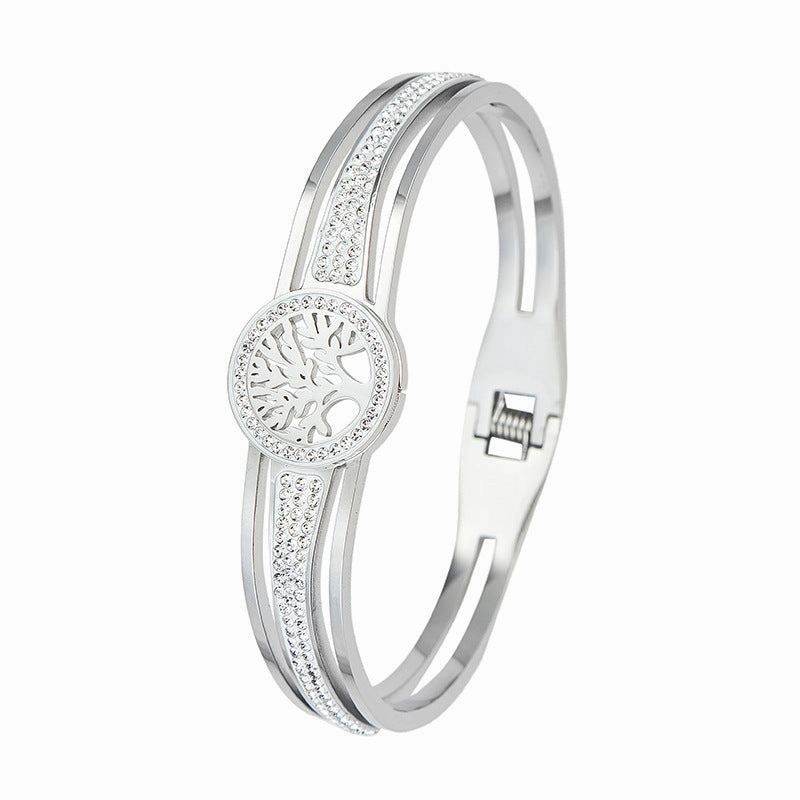 Wholesale Titanium Steel Stainless Steel Vacuum Plating Tree of Life Bracelet