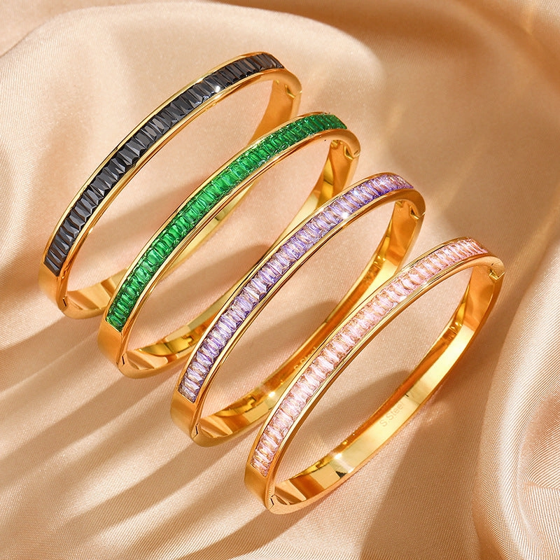 Wholesale Titanium Steel Stainless Steel Zircon Full Diamond Bracelet