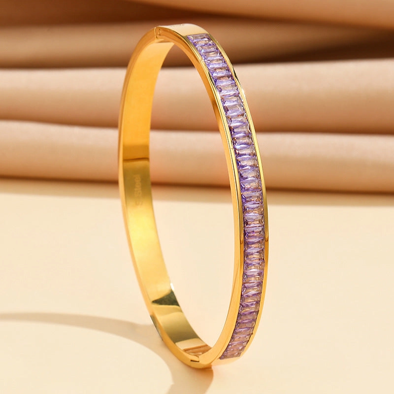 Wholesale Titanium Steel Stainless Steel Zircon Full Diamond Bracelet