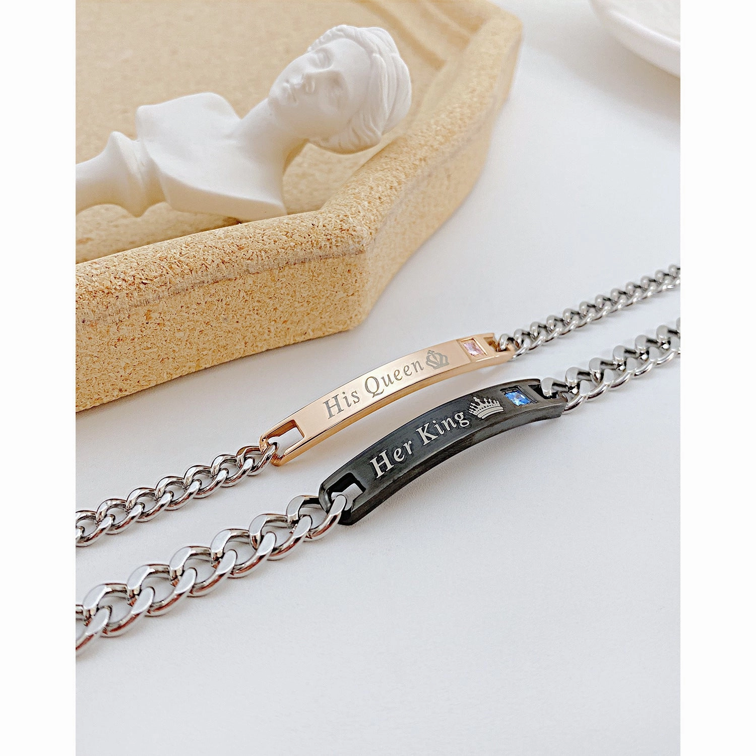 Wholesale Titanium Steel Three-dimensional Rose Gold Bracelet