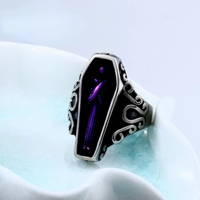Wholesale Titanium Steel Vampire Coffin Vintage Gothic Rings