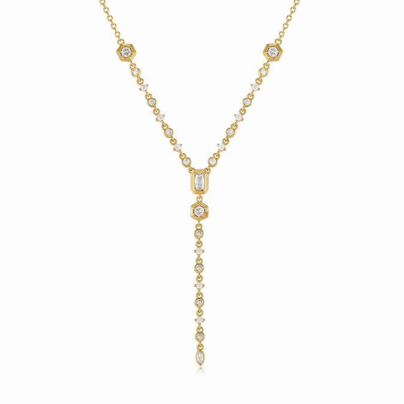 Wholesale Titanium Steel Zircon Oval Necklace