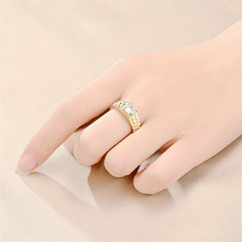 Wholesale Titanium Steel Zircon Ring