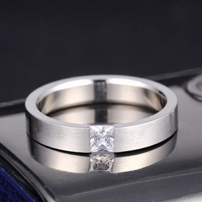Wholesale Titanium Steel Zircon Ring