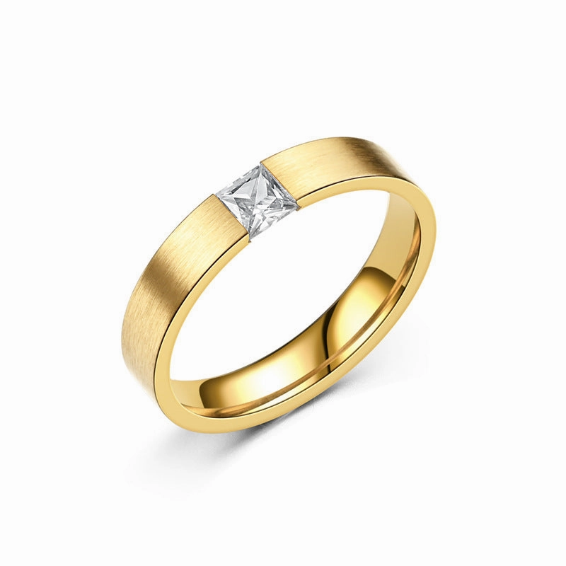 Wholesale Titanium Steel Zircon Ring