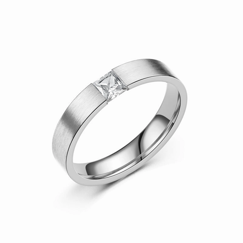 Wholesale Titanium Steel Zircon Ring