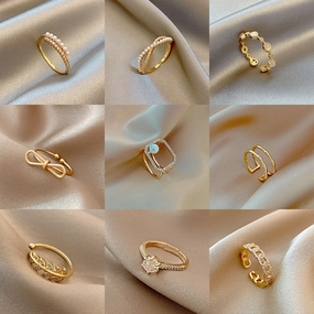 Wholesale Town Store Treasure Pearl Zircon Copper Ring