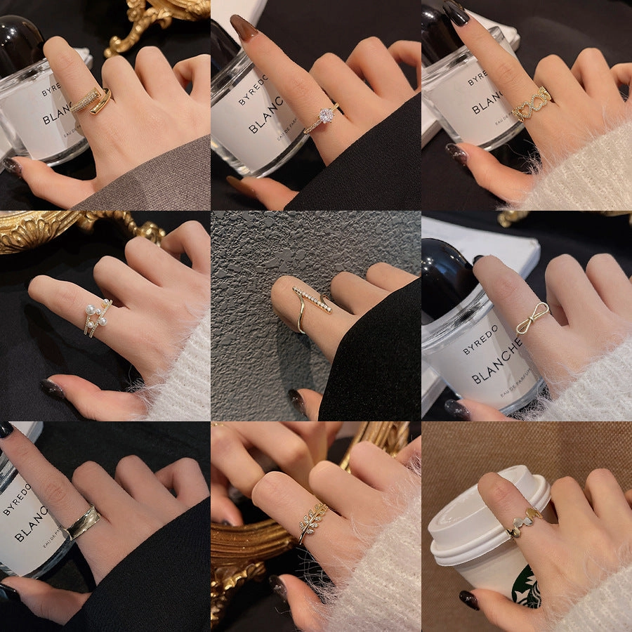Wholesale Town Store Treasure Pearl Zircon Copper Ring