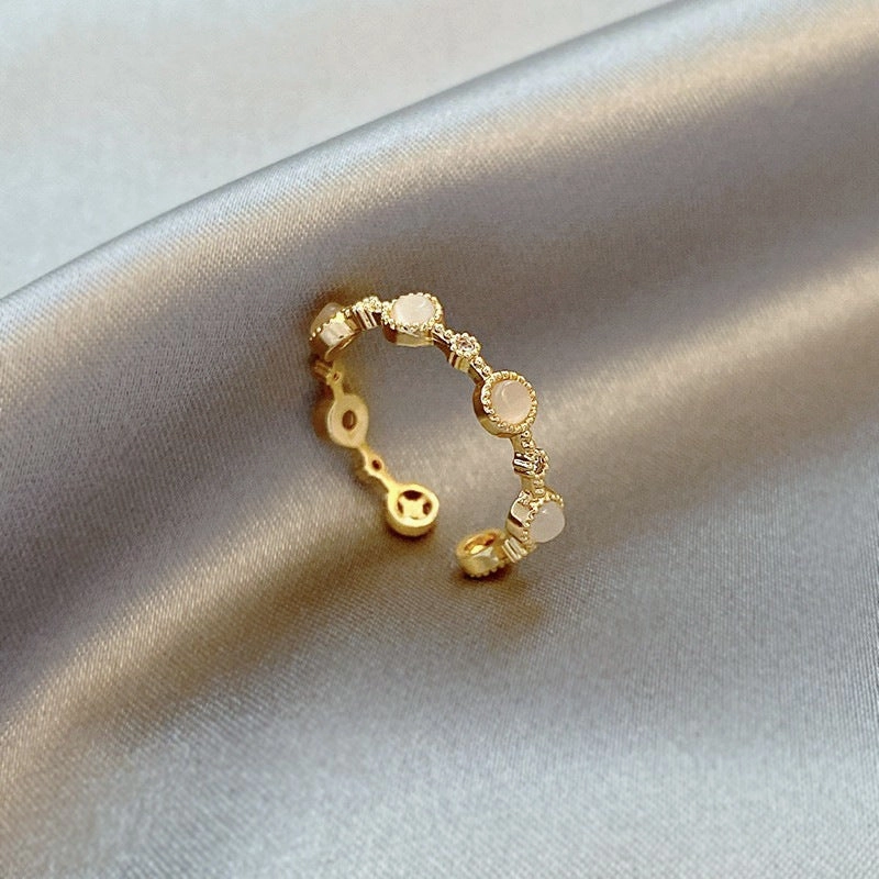 Wholesale Town Store Treasure Pearl Zircon Copper Ring