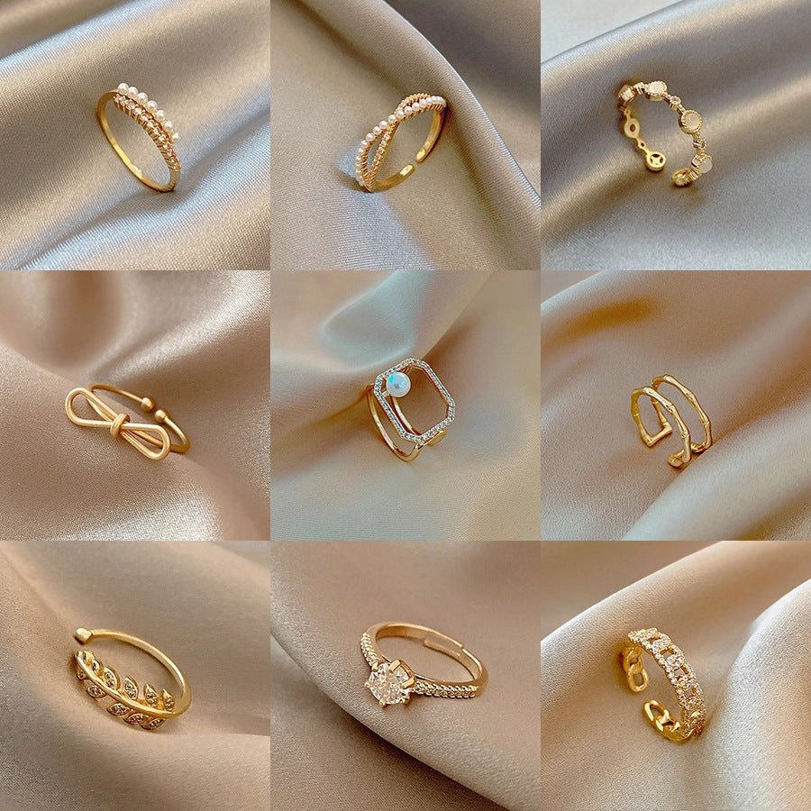 Wholesale Town Store Treasure Pearl Zircon Copper Ring