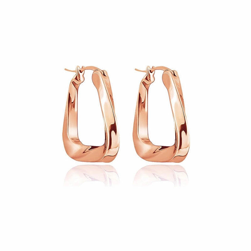 Wholesale Triangular Ring Geometric Mbius Thick Ring Irregular Metal Gold Plated Earrings