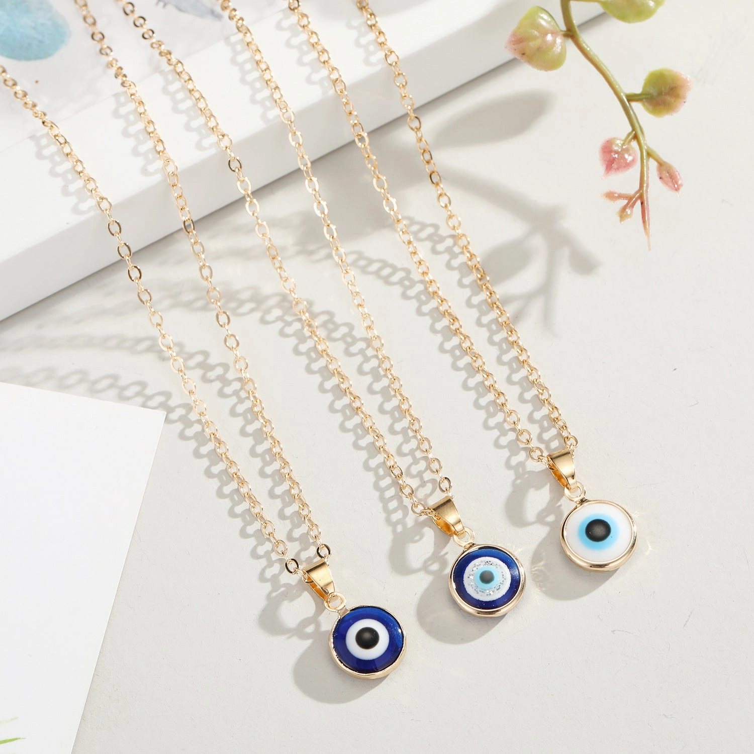 Wholesale Trkiye Blue Eye Pendant Alloy Neckplaces