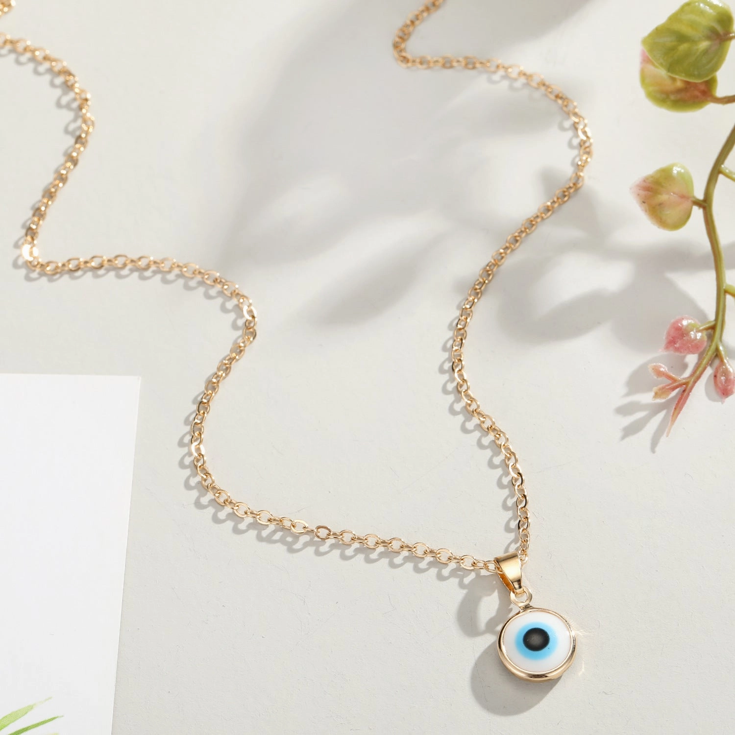 Wholesale Trkiye Blue Eye Pendant Alloy Neckplaces