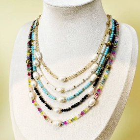 Wholesale Tropical Ocean Wind Multicolor Crystal Pearl Necklaces