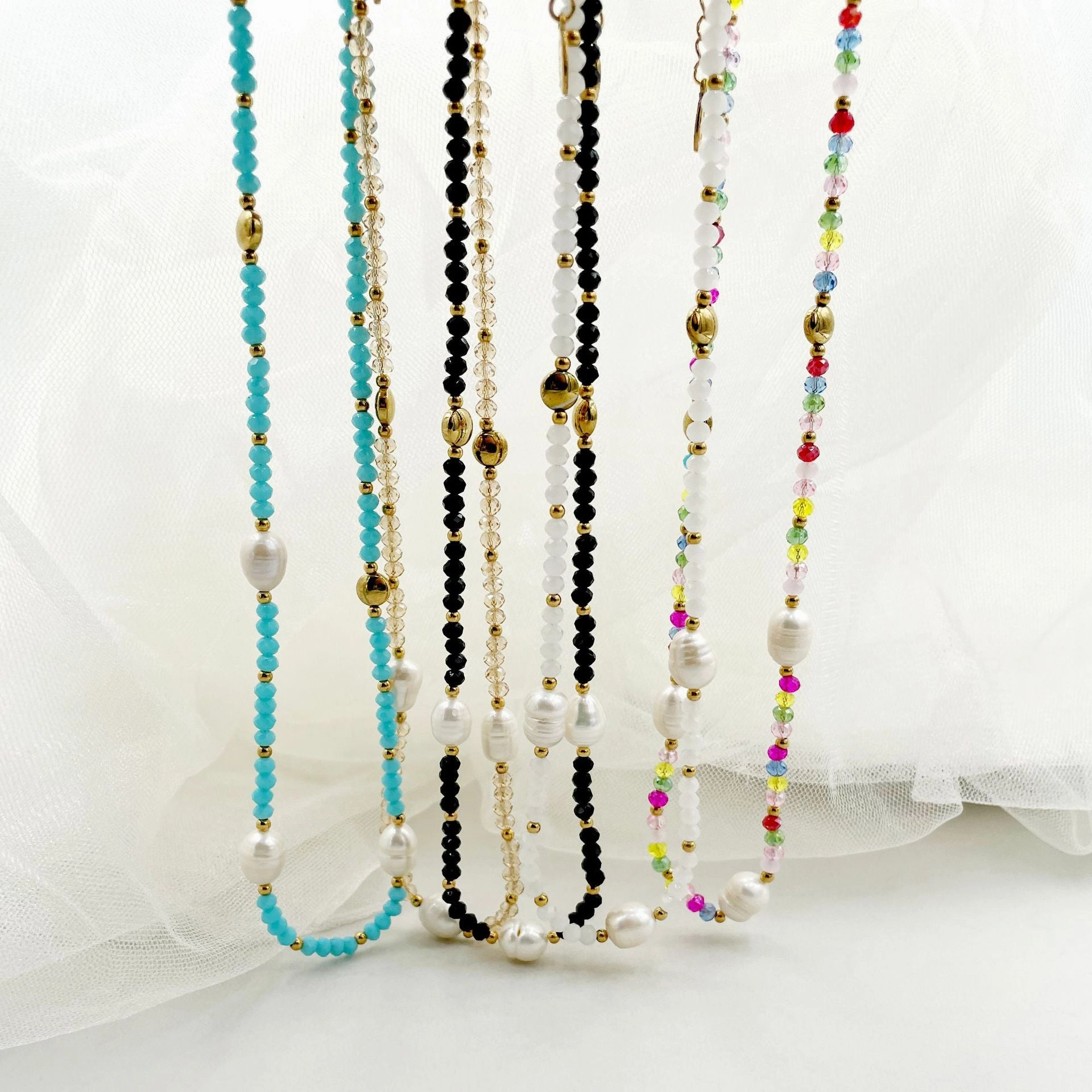 Wholesale Tropical Ocean Wind Multicolor Crystal Pearl Necklaces
