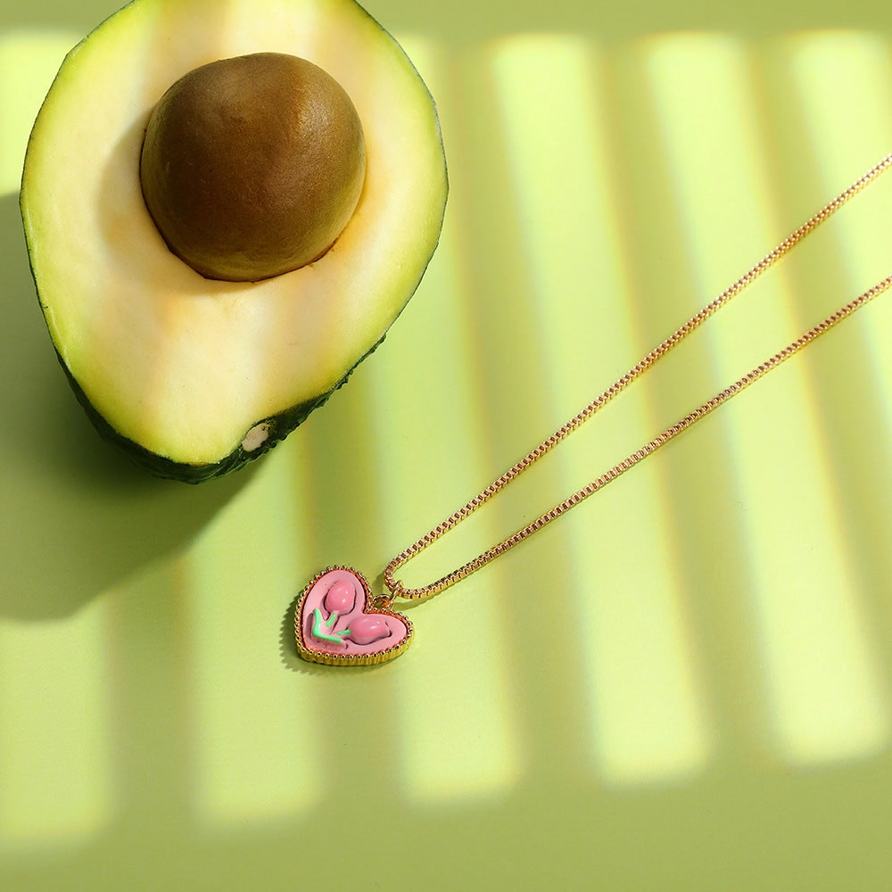 Wholesale Tulip Flowers Pearl Love Heart Pendant Alloy Necklaces