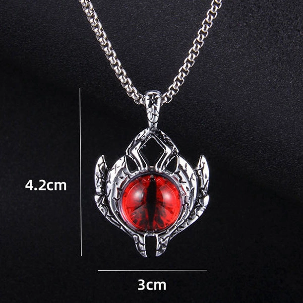 Wholesale Turkish Devil Eye Dark Skull Blue Eye Pendant Stainless Steel Necklaces